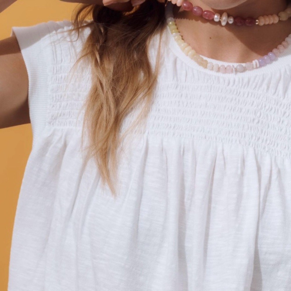 By Anthropologie Smocked Yoke Top - Picture 3 of 3